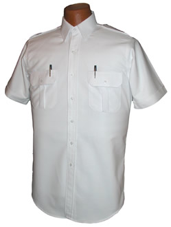 Pilot House Relaxed Short Sleeved Airline Pilot Oxford Shirt with Flap Pocket