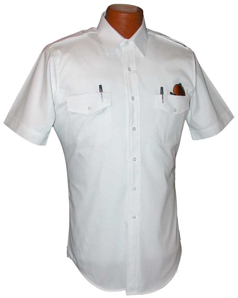 Pilot House Short Sleeved Tapered Pinpoint Airline Pilot Shi